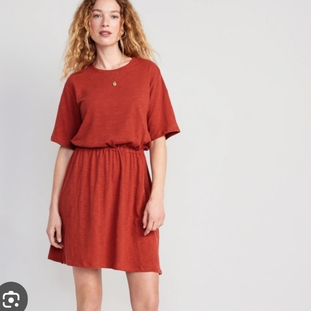 Old Navy Rust Orange Cotton Mini Dress – Size L Tall